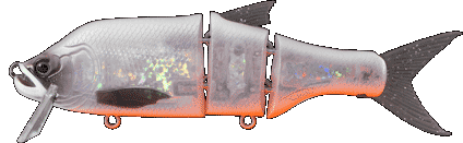 Swimbait Fishus Cerberus Lite 130 articulado color White Orange flotante