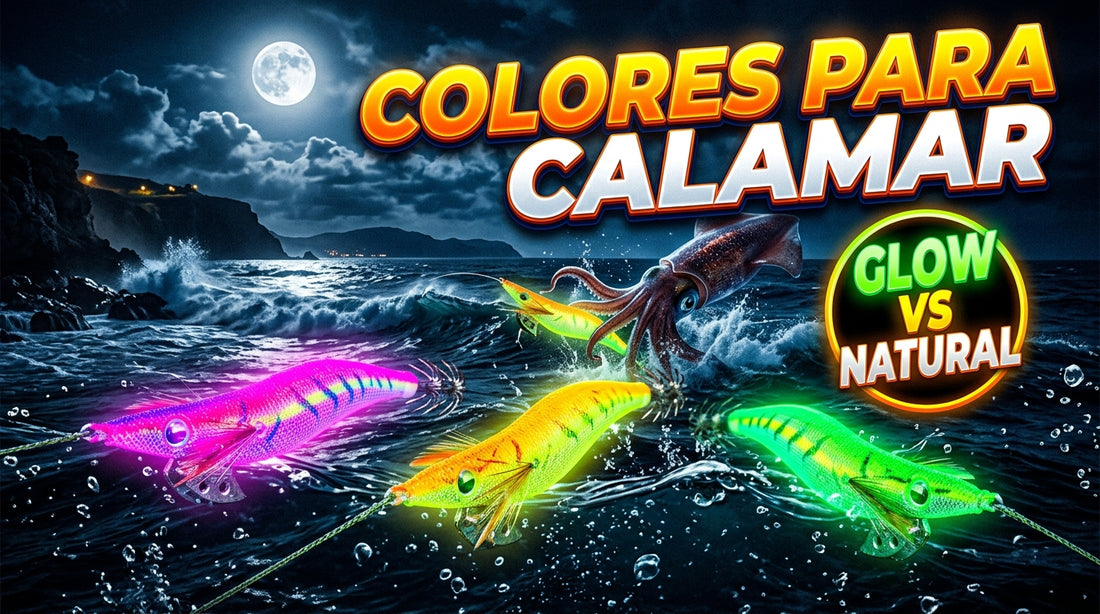 Colores de jibioneras para calamar: tonos naturales vs colores vivos y Glow