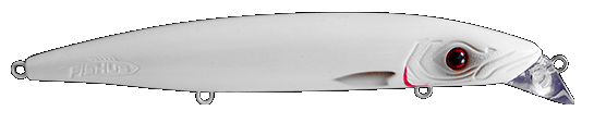 Minnow Fishus Espetit Shallow Runner 120mm White color blanco