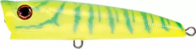 Popper Bassday Backfire 7.5g flotante, 65mm, cara cóncava para pesca de lubina y sargos