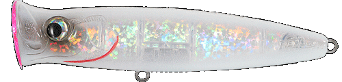 Popper topwater Fishus Ubuntu 115 mm White N Flash