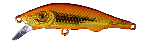 Jerkbait Fishus Espetit Jerk SK sinking color Gold-Red para trucha