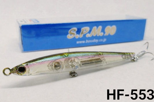 Detalle lateral del señuelo Bassday S.P.M. sinking 9.6 gramos
