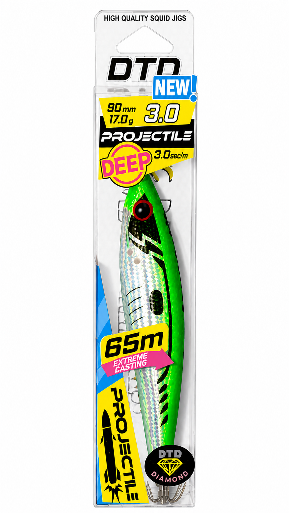 Vista superior DTD Projectile Diamond Glavoc 3.0 colores vivos eging