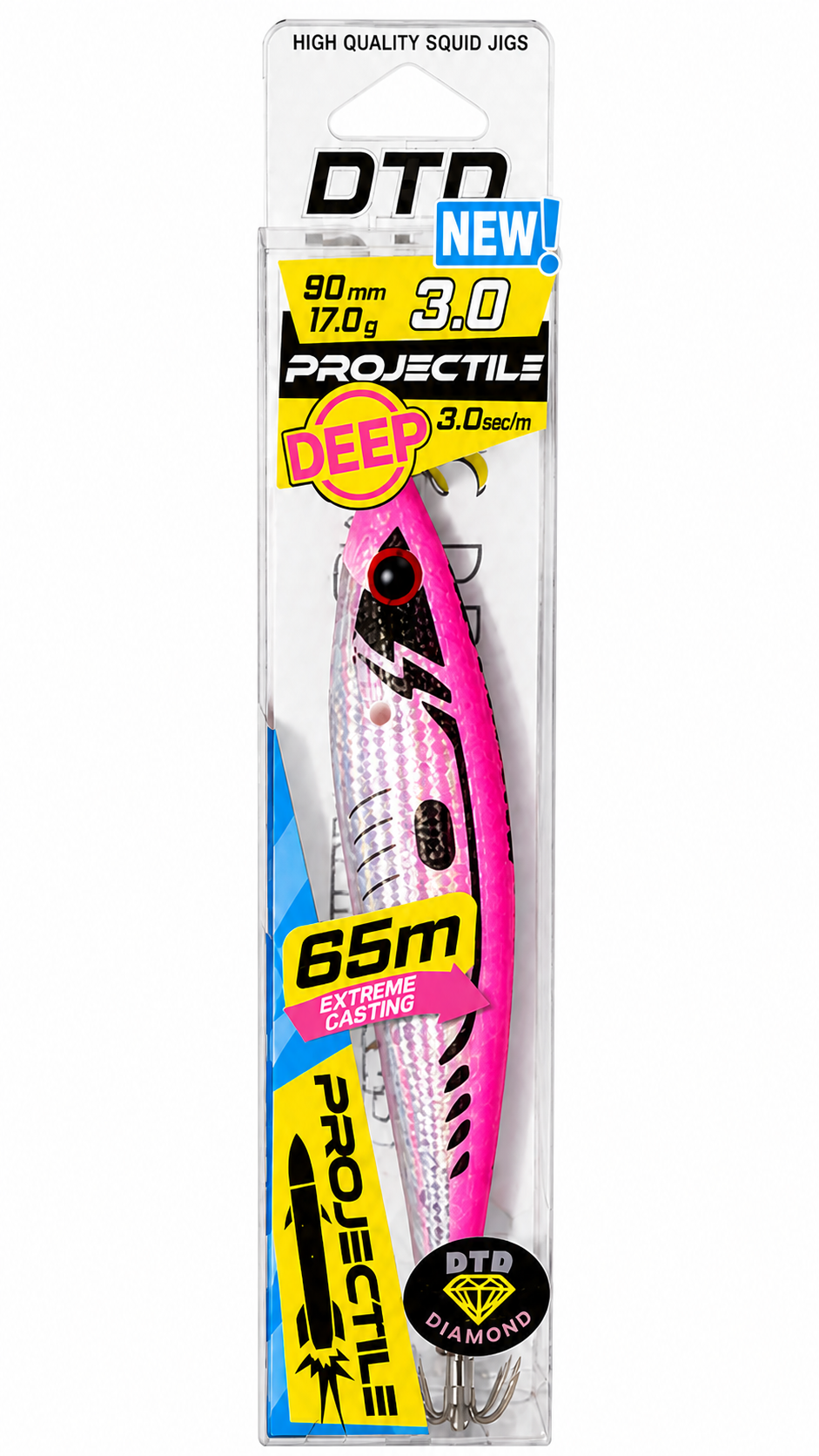 Jibionera egi DTD Glavoc acabado brillante Diamond para pesca calamar sepia