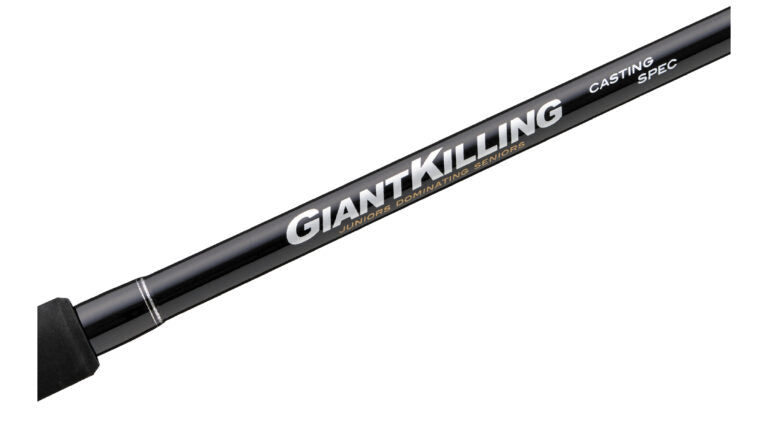 Detalle logo Giant Killing 1G caña spinning Major Craft 213cm