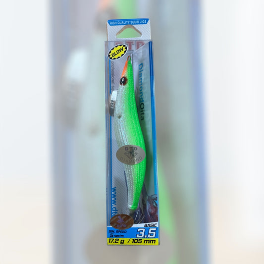 Señuelo DTD Diamond Oita 3.5 – 17.2 g (105 mm, Glow Green / Slow Sink)