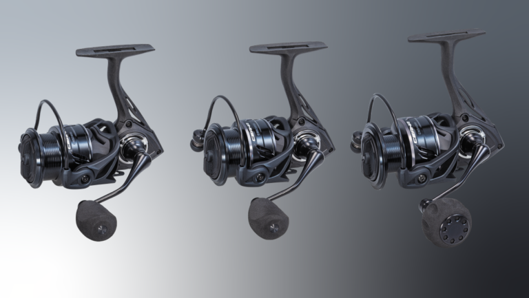 Carrete spinning Major Craft CNS4000HG detalle de mango y mecanismo de pesca