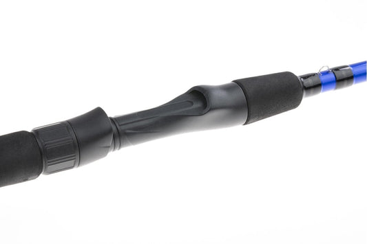 Vista lateral caña Hart Ecosystem Saltwater 80MH con detalles de mango
