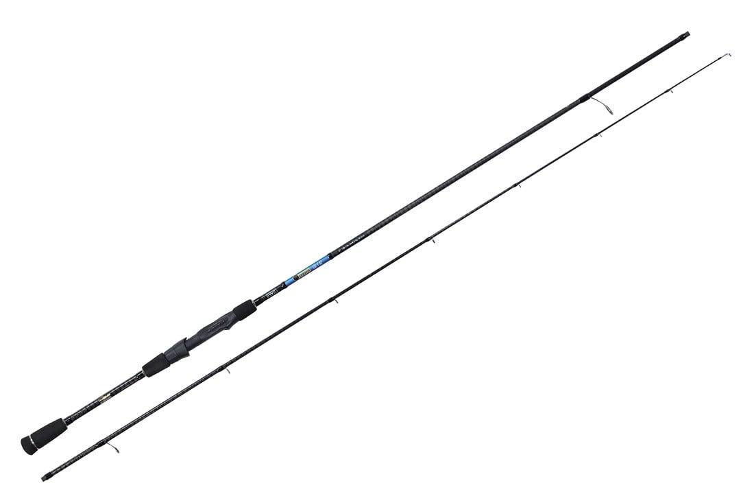Detalle lateral caña Hart Nation EGI 82F con portacarrete TVS y funda nylon