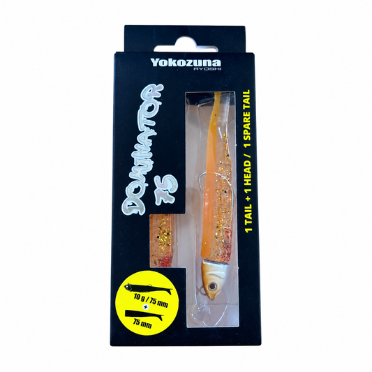 Yokozuna Dominator 75 naranja, envase sobre fondo blanco