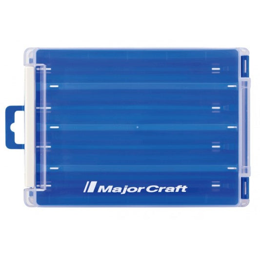 Caja Tackle Case Major Craft Clear Blue reversible para egis y minnows 180mm