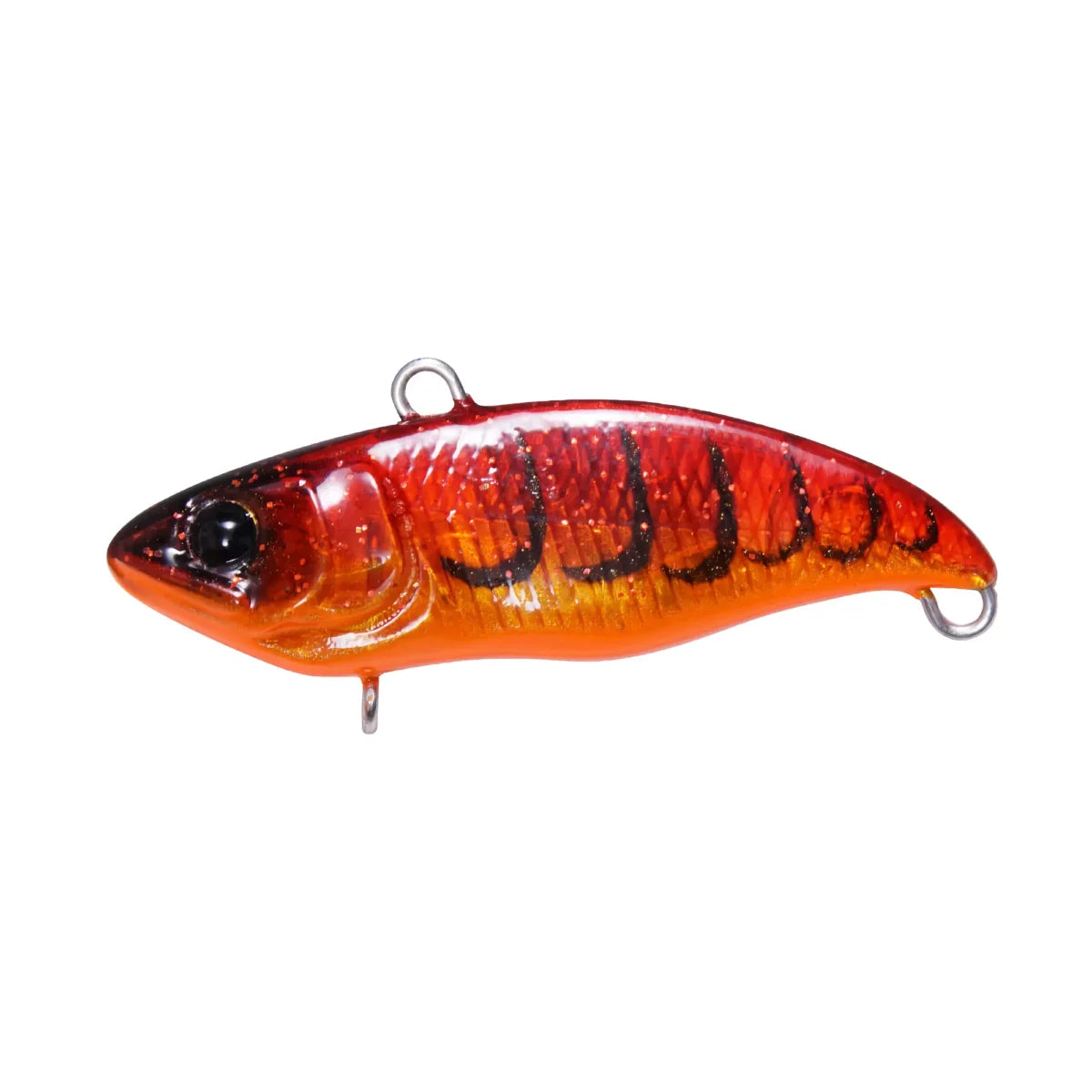 Vibe Megabass Nano 1/8 color Bloody Craw, detalle de diseño hidrodinámico