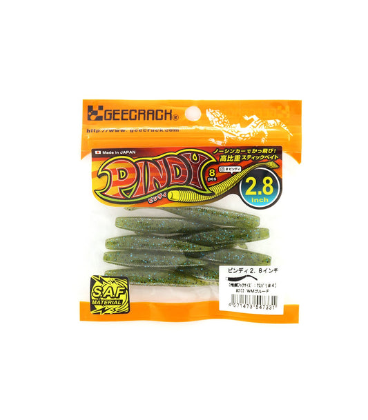 Señuelo vinilo Geecrack Pindy 2.8 inches con cuerpo estriado y diseño realista para pesca costa